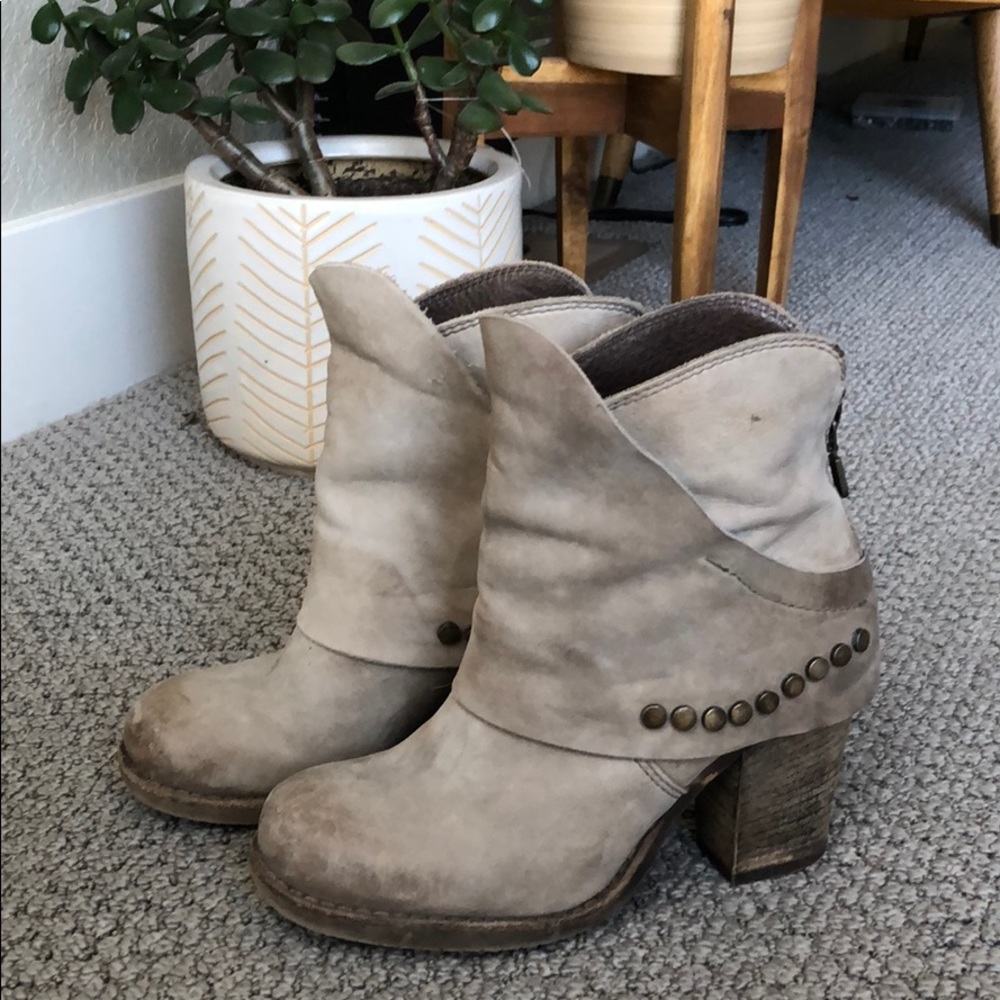 Steven Grey Suede Booties